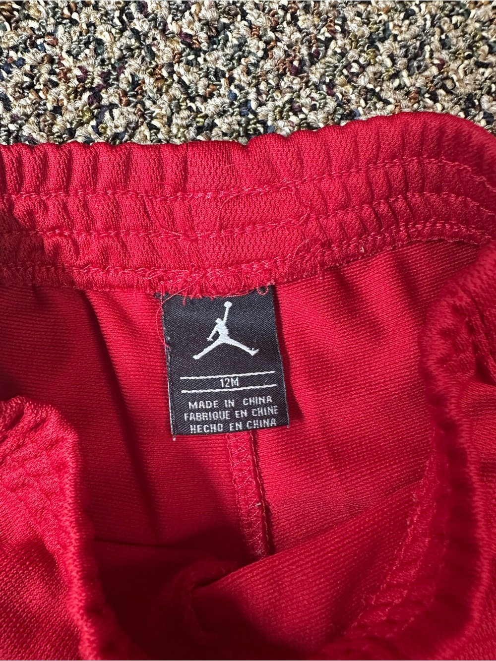 Jordan Kids Red Shorts with Black Trim - Picture 2 of 3
